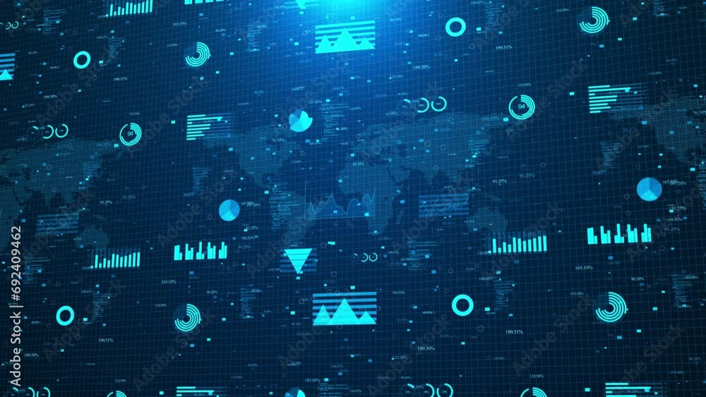 4K Futuristic user interface HUD infographic elements graphs and charts globe map background. corporate digital data chart, 3D Infographics, stock market, digital graph. Hud interface elements 4K Futuristic user interface HUD infographic elements graphs and charts globe map background. corporate digital data chart, 3D Infographics, stock market, digital graph. Hud interface elements