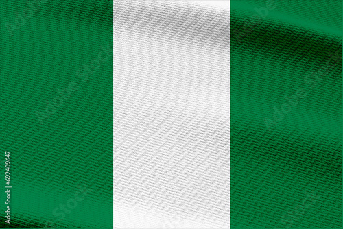 Close-up view of Nigeria National flag.