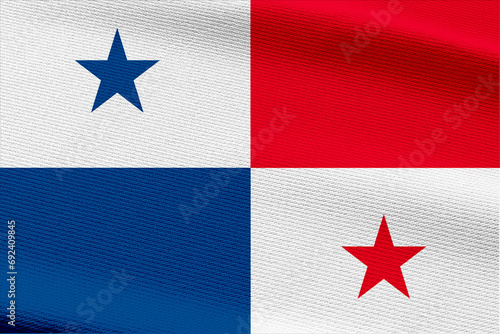 Close-up view of Panama National flag.