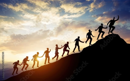 Summiting Success Together Teamwork in Climbing the Mountain Top