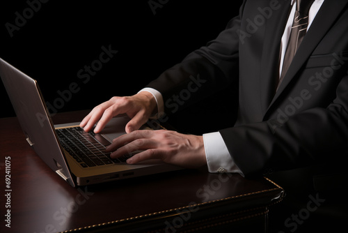 businessman working on laptop computer © Mr. Vlaad