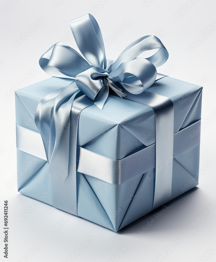 Obraz premium White Gift Box Spotlighted on a Clean Canvas