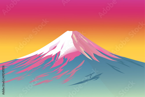 富士山, 朝焼け