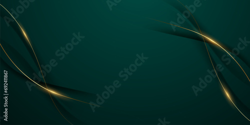 green abstract background design with elegant golden elements vector illustration
