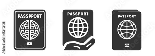 Passport icon isolated on a white background. Vector illustration