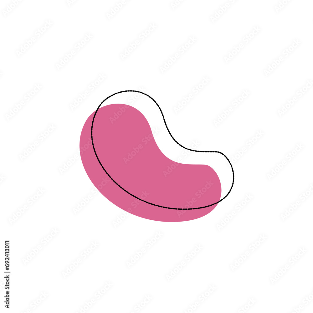 set of blob elements dark pink background