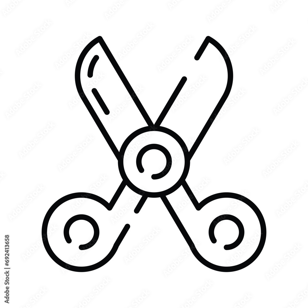 Creatively designed icon of scissors in trendy style, ready to use vector