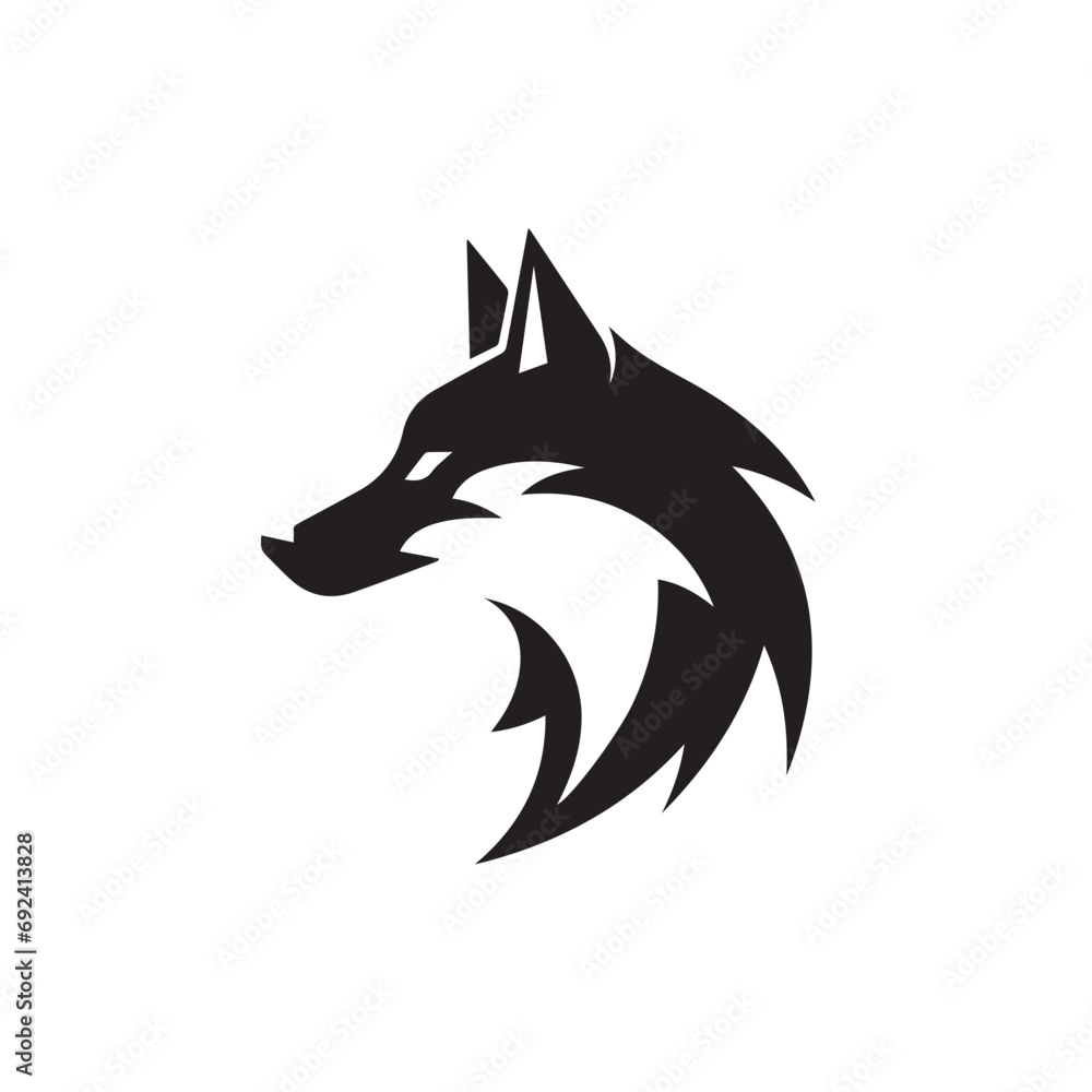 Wolf in cartoon, doodle style. Isolated 2d vector illustration in logo, icon, sketch style, Eps 10, black and white. AI Generative Wolf in cartoon, doodle style. Isolated 2d vector illustration in logo, icon, sketch style, Eps 10, black and white. AI Generative