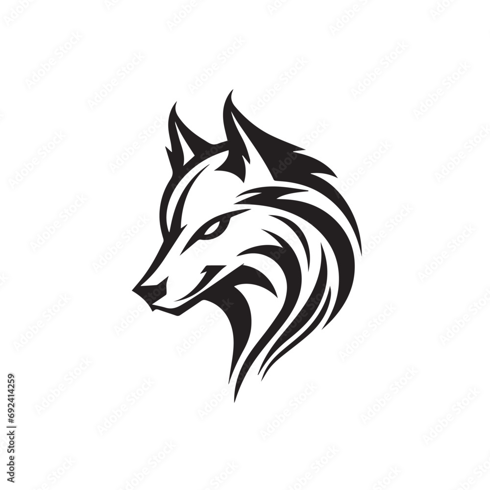 Wolf in cartoon, doodle style. Isolated 2d vector illustration in logo, icon, sketch style, Eps 10, black and white. AI Generative Wolf in cartoon, doodle style. Isolated 2d vector illustration in logo, icon, sketch style, Eps 10, black and white. AI Generative