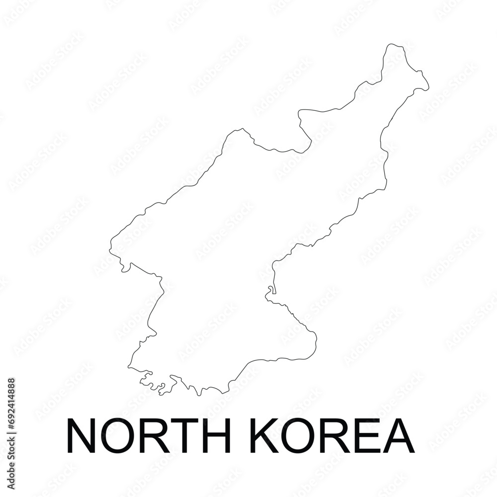 north korea map icon vector