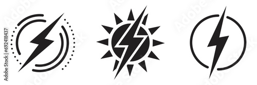set of thunder, spark, electric logo, vector