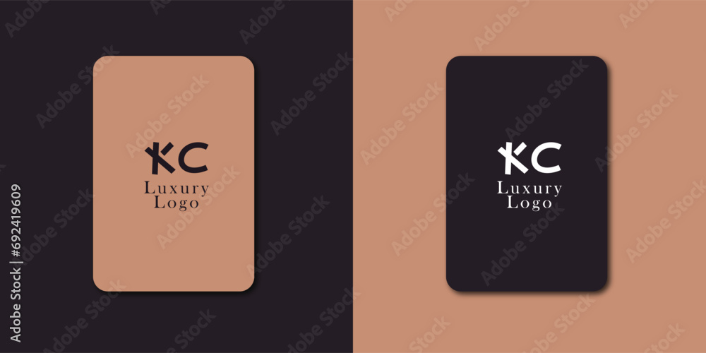 KC Logo design vector in Chinese letters - obrazy, fototapety, plakaty 