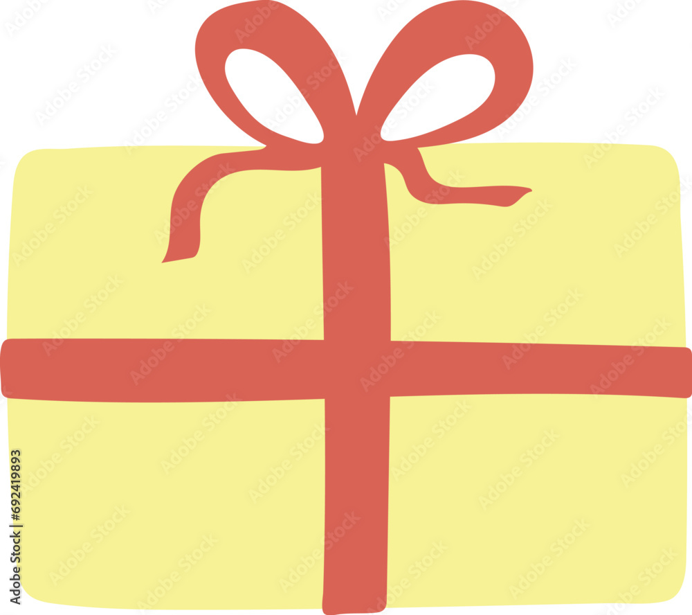 Obraz premium Christmas holiday gift wrapping box birthday. Colorful round box. Light blue baby blue giftbox with light yellow golden ribbon. Flat 2D cartoon illustration graphics vector.