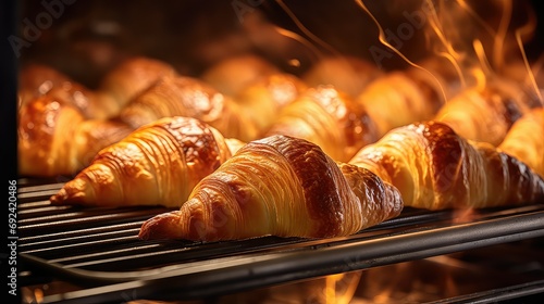 dough bake croissan food illustration breakfast french, delicious golden, crispy almond dough bake croissan food photo