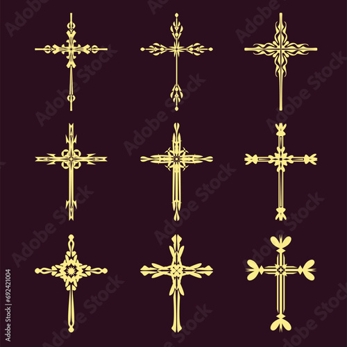 gold cross on black background