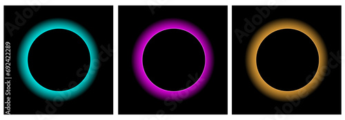 Modern rainbow frame with neon lighting. Vector illustration, an element for a banner.