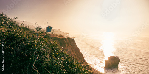 sunset on the coast in California 