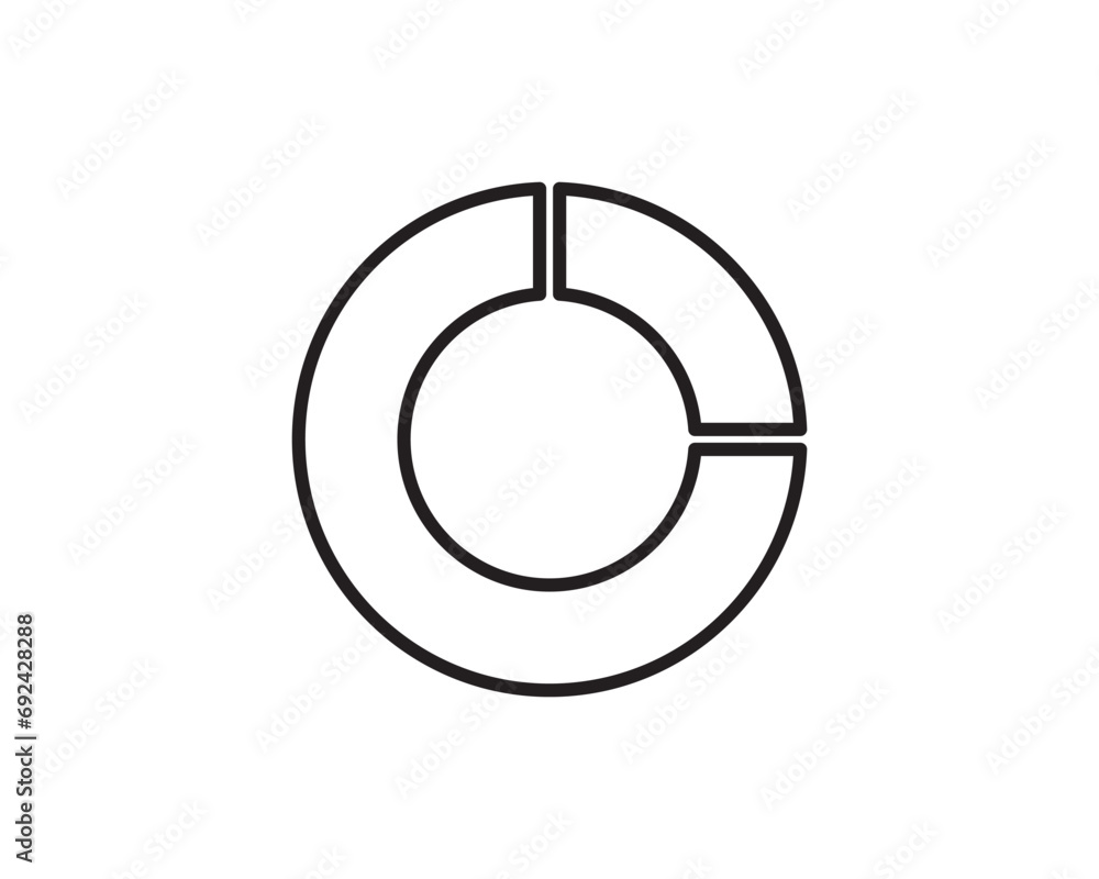 Donut chart icon vector symbol design illustration Donut chart icon vector symbol design illustration