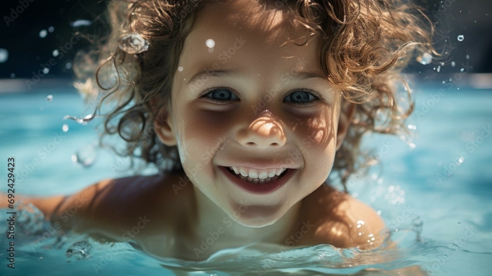 child in the pool