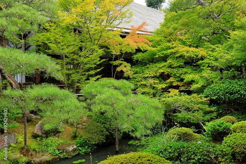 Garden at Eikan-dō Temple, a major Buddhist temple with ancient art and Zen garden in Kyoto, Japan photo