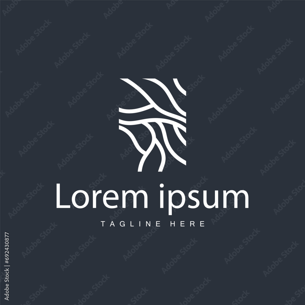 Obraz premium Wood logo design structure layers forest tree bark vector template