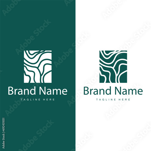 Wood logo design structure layers forest tree bark vector template
