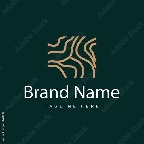 Wood logo design structure layers forest tree bark vector template
