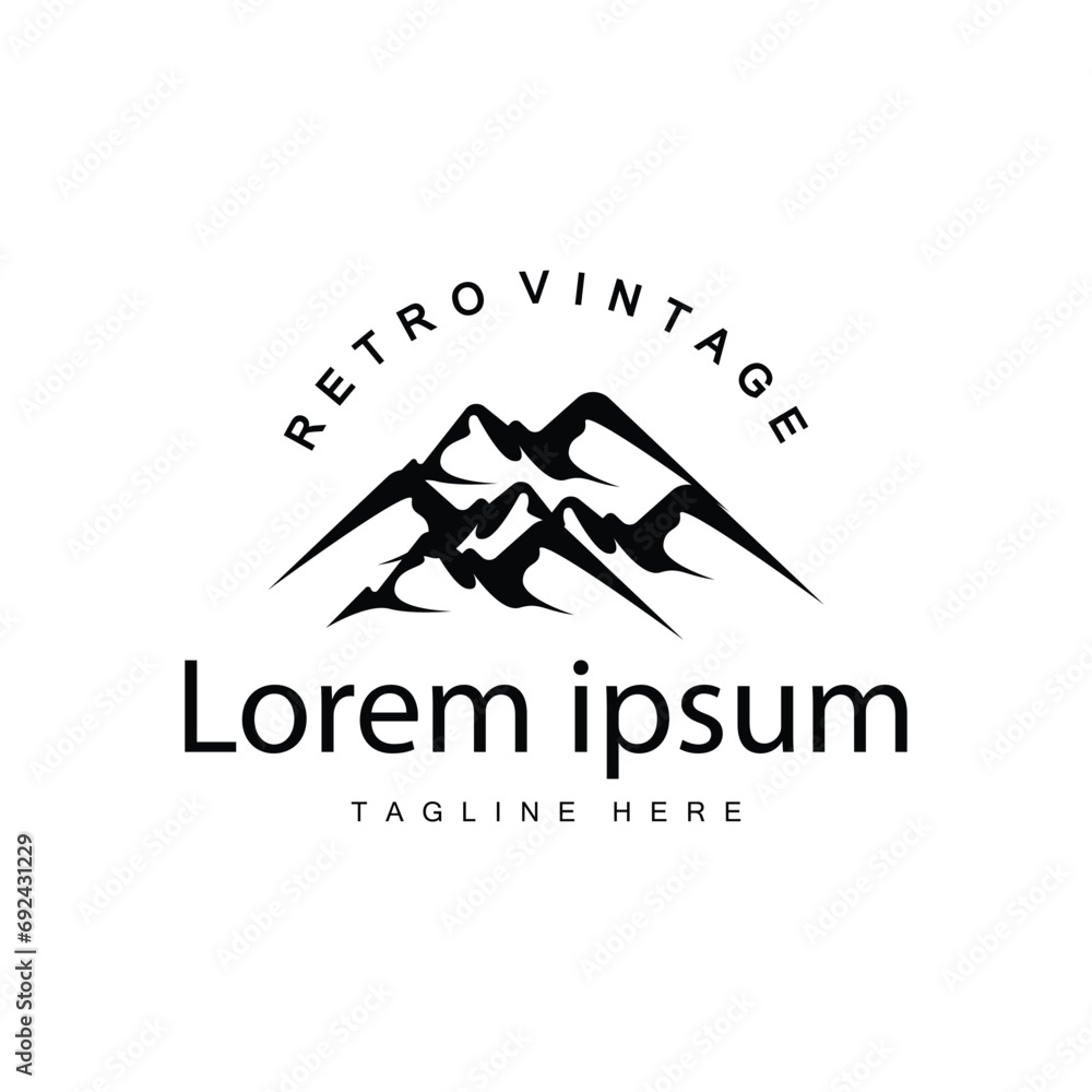 Mountain Logo Design Vector Landscape Template Silhouette Simple Illustration For Brand Mountain Logo Design Vector Landscape Template Silhouette Simple Illustration For Brand