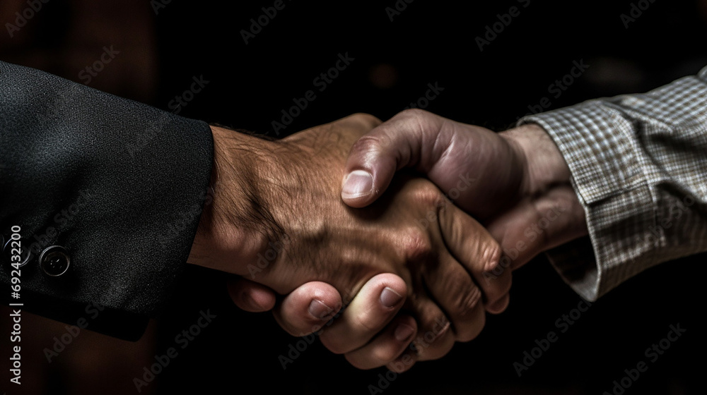 Men shaking hands in signal of agreement Men shaking hands in signal of agreement