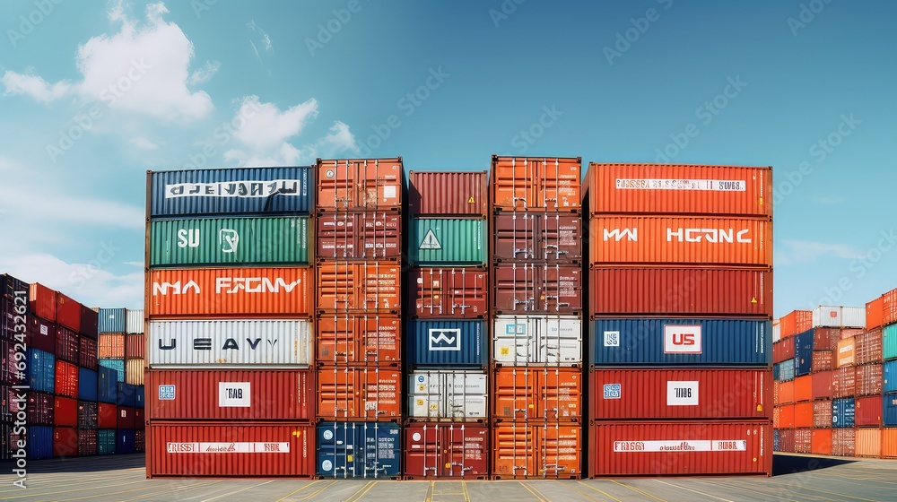 import merchandise ship cargo illustration freight supply, chain warehouse, distribution inventory import merchandise ship cargo - obrazy, fototapety, plakaty 