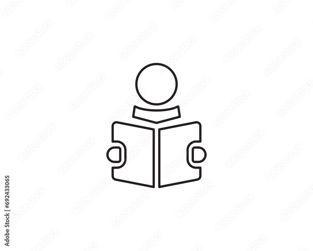 Reading book icon vector symbol design illustration Reading book icon vector symbol design illustration