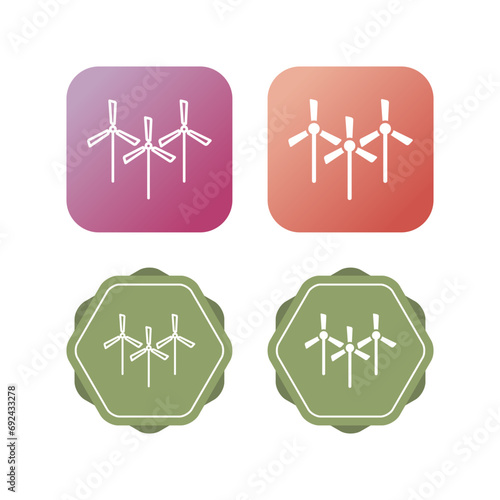 Multiple Windmills Vector Icon