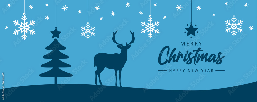christmas greeting card with deer in forest vector illustration christmas greeting card with deer in forest vector illustration