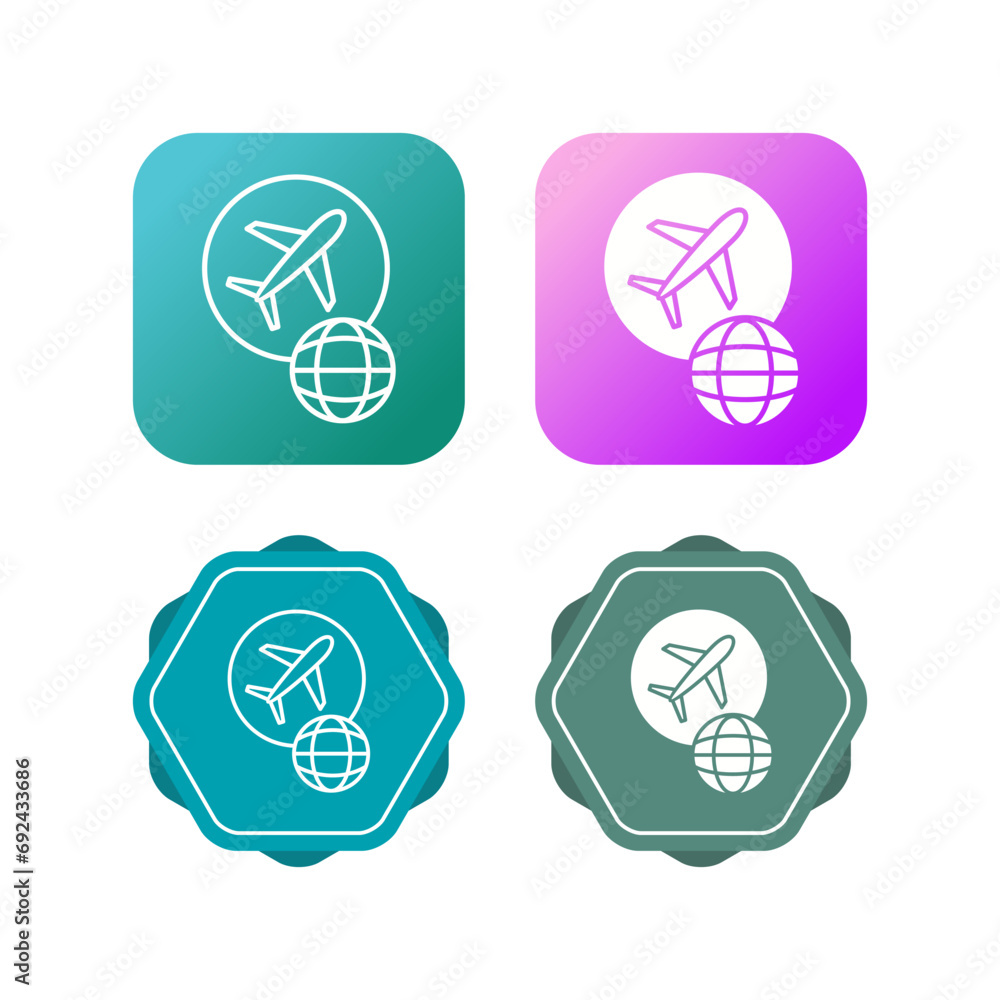 Global Flights Vector Icon Global Flights Vector Icon