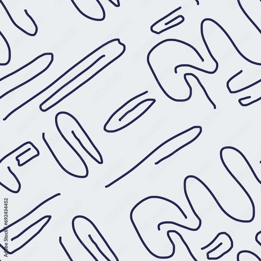 Obraz premium seamless hand-drawn pattern with hand drawn illustrations