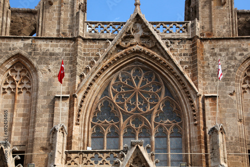 Gothic window of the Lala Mustafa Pasha Mosque-formerly St. Nicholas Cathedral, is a mosque in Famagusta and the city's former Christian cathedral-Northern Cyprus  photo