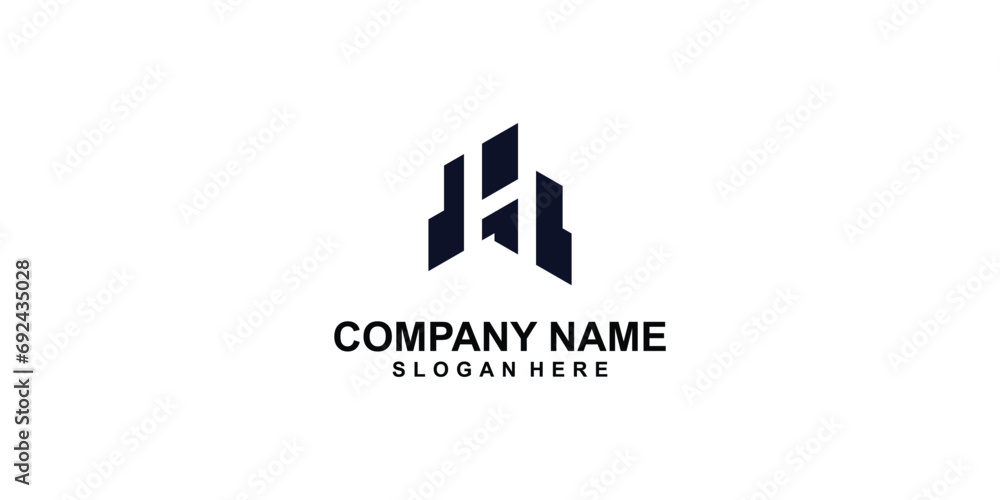 Simple letter H logo design with modern concept| building letter H| premium vector Simple letter H logo design with modern concept| building letter H| premium vector