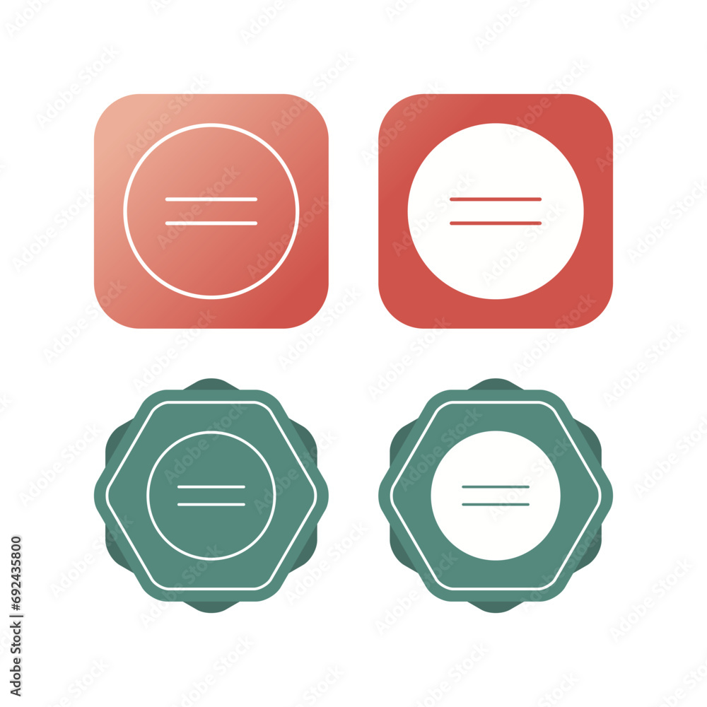 Equal To Vector Icon Equal To Vector Icon