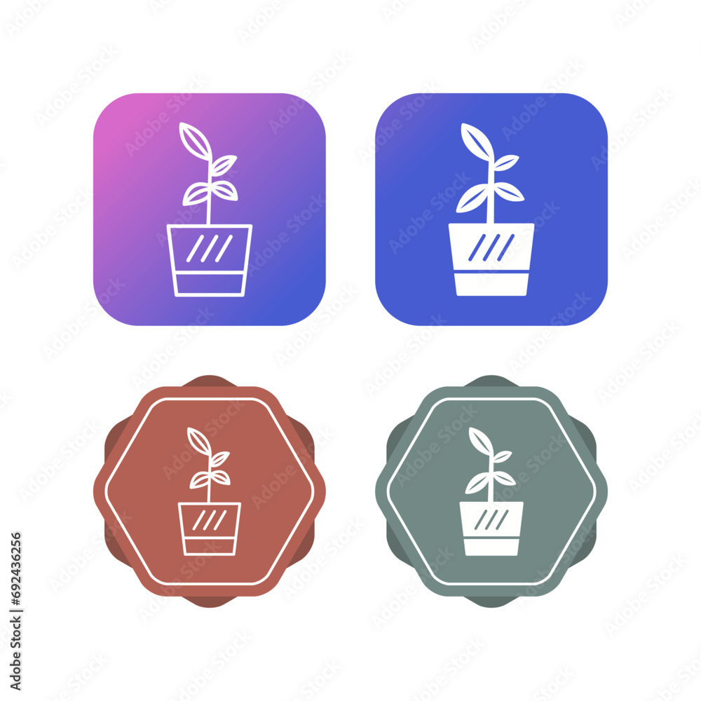 Flower Pot Vector Icon Flower Pot Vector Icon