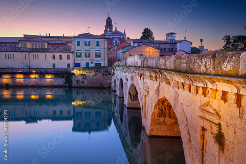 Rimini, Italy. Cityscape image of historical center of Rimini, Italy at sunrise.