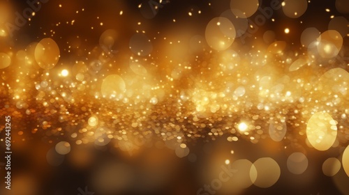 golden christmas particles and sprinkles for a holiday celebration. shiny golden lights