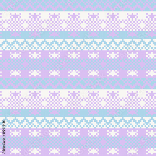 Pastels Snowflakes Fair Isle Seamless Pattern Design