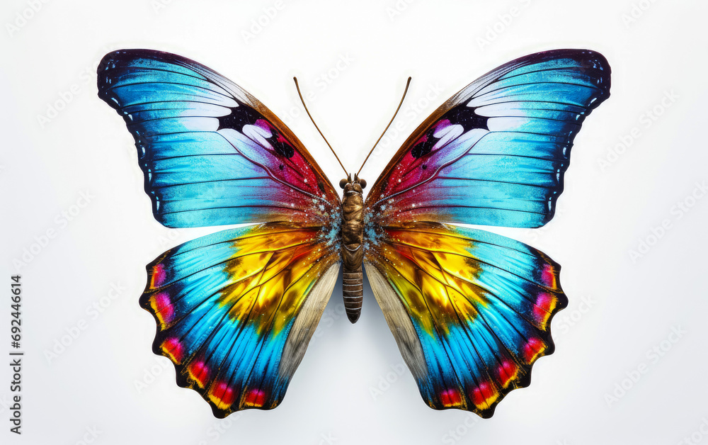 Multicolored Butterfly isolated on white background Multicolored Butterfly isolated on white background
