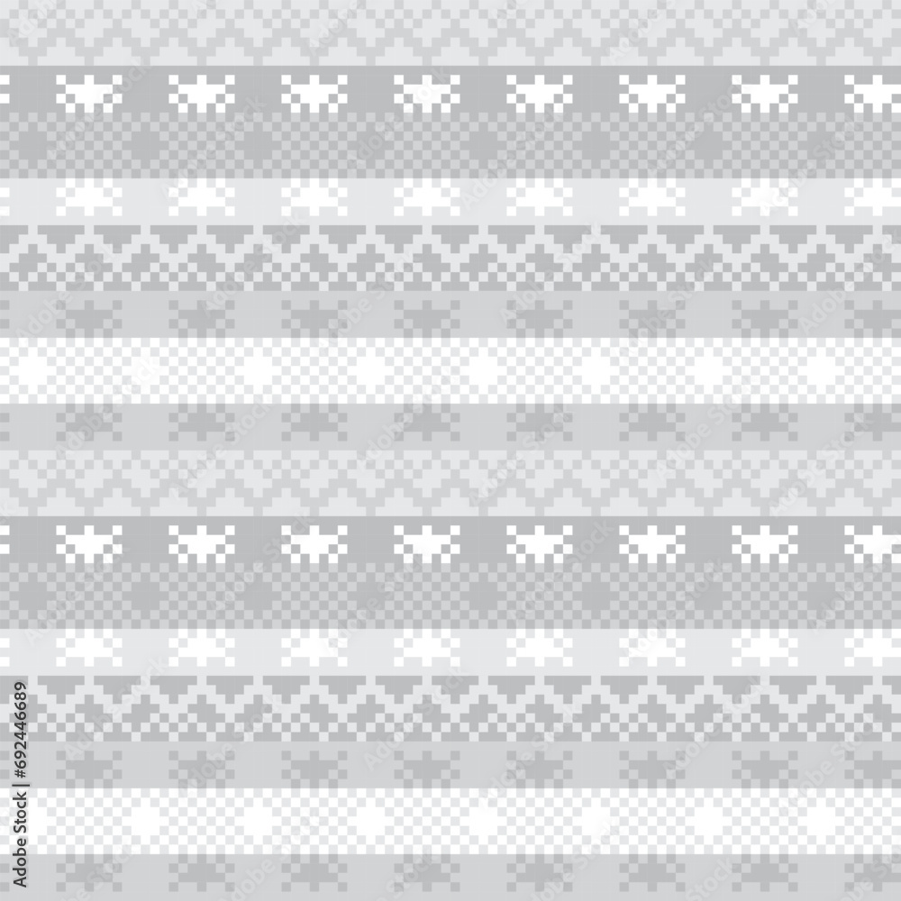 Monochrome Snowflakes Fair Isle Seamless Pattern Design