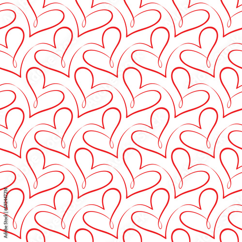 The seamless red background with hearts.