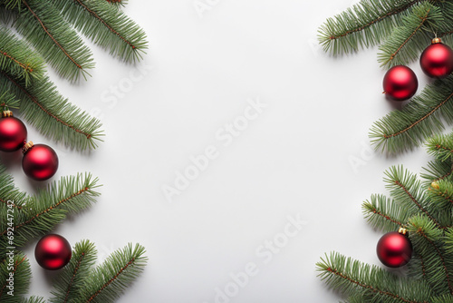 Wonderful frame of Christmas decoration on white background