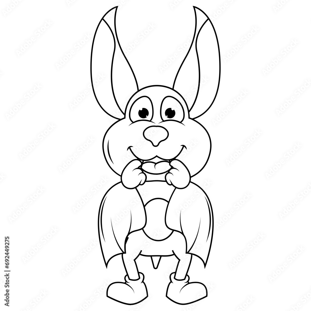Fototapeta premium coloring bat animal cartoon