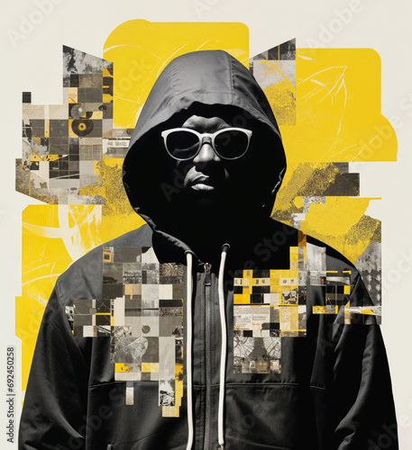 Generative AI image of urban fashion with a rap vibe