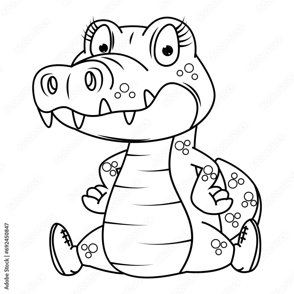 coloring crocodile animal cartoon coloring crocodile animal cartoon