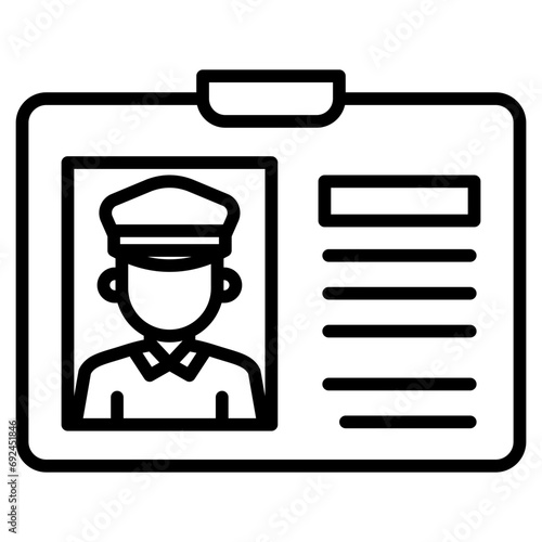 Taxi License icon line vector illustration